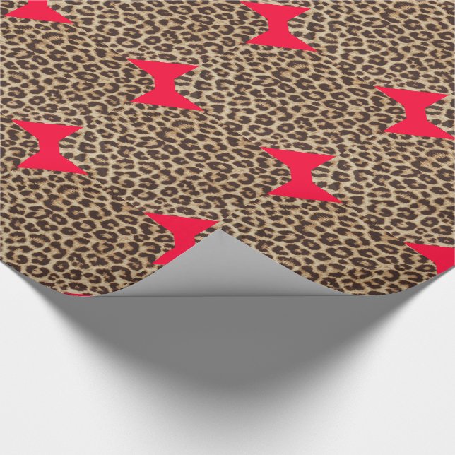 Papier Cadeau Nœud papillon rouge léopard (Coin)