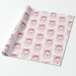 Papier Cadeau Nœud Rose Mignon Initial Coquette Personnalisé<br><div class="desc">Papier d'emballage personnalisé Nœud Rose Mignon Initial Coquette</div>