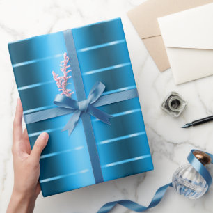 Papier Cadeau Nœud Ruban Bleu Royal Shower de Mariée