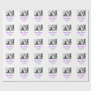 Papier Cadeau Nœud violet pour les 60 ans d'anniversaire de mari