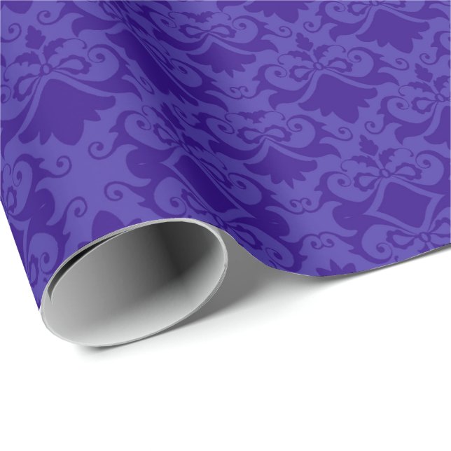 Papier Cadeau Nœuds en damas bleu clair (Coin rond)