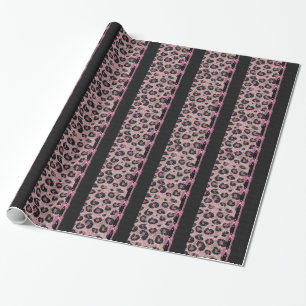 Papier Cadeau Nœuds en ruban imprimé léopard rose rockabilly RAB
