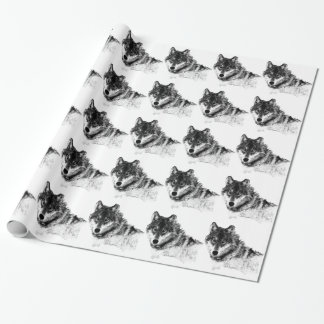 Papier Cadeau Noir Blanc Inspiration Wolf Eyes