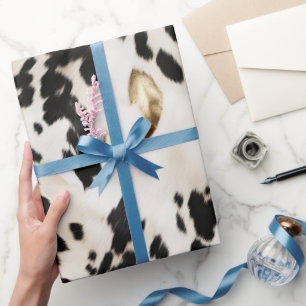 Papier Cadeau Noir Blanc Or Sud-Ouest Cuir De Vache Anniversaire