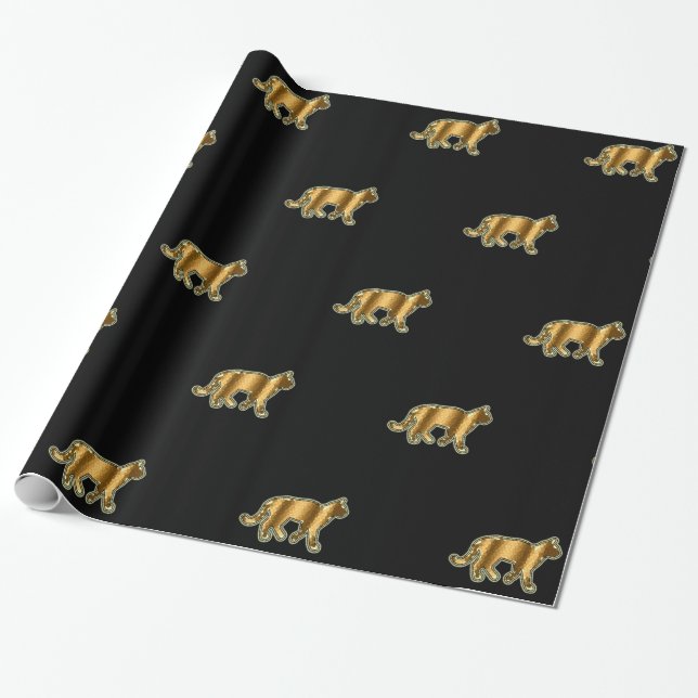 Papier Cadeau Noir de chat moderne (Déroulé)