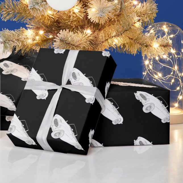 Papier Cadeau Noir et blanc 1960 Austin-Healey Rendering (Vacances)