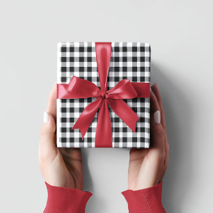 Papier Cadeau Noir et blanc classique En vichy Noël