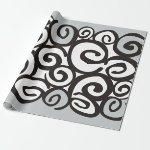 Papier Cadeau Noir et blanc de motif de spirales + vos idées