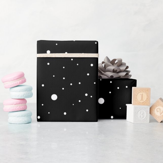 Papier Cadeau Noir et blanc Simple moderne Motif (Baby Shower)