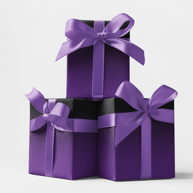 Papier Cadeau Noir et ombre royale violette (Black and Royal Purple Ombre Wrapping Paper)
