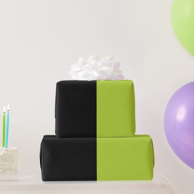 Papier Cadeau Noir et vert néon (Cadeaux de fête)