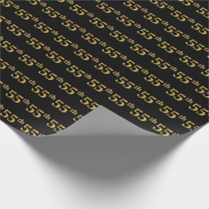 Papier Cadeau Noir, événement d'or cinquante-cinquième de Fau