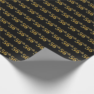 Papier Cadeau Noir, événement d'or cinquante-sixième de Faux