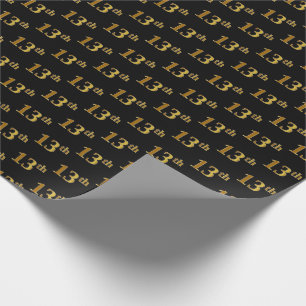 Papier Cadeau Noir, événement d'or de Faux 13ème (treizième)