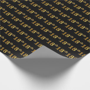 Papier Cadeau Noir, événement d'or de Faux 18ème (dix-huitiè