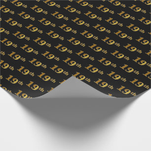 Papier Cadeau Noir, événement d'or de Faux 19ème (dix-neuviè