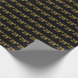 Papier Cadeau Noir, événement d'or de Faux 29ème