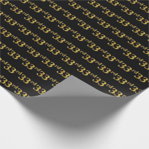 Papier Cadeau Noir, événement d'or de Faux trente-troisième