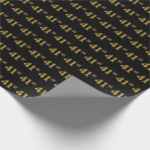 Papier Cadeau Noir, événement d'or quarante-et-unième de Faux
