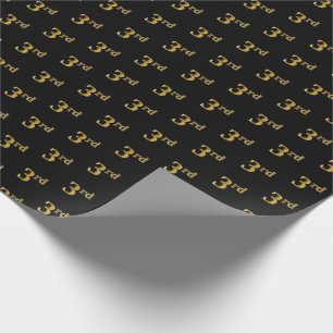 Papier Cadeau Noir, Faux Gold 3e (troisième) Enveloppement d'évé