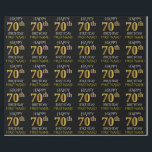 Papier Cadeau Noir, Faux Or "HAPPY 70th BIRTHDAY"<br><div class="desc">Ce design papier d'emballage comporte un message comme "HAPPY 70th BIRTHDAY",  avec le "70th" ayant une apparence fausse/imitation or. Il comporte également un nom personnalisable et un arrière - plan de couleur noire. Il pourrait peut-être être utilisé pour envelopper les cadeaux donnés pour le soixante-dixième anniversaire de quelqu’un. [~Z0000130]</div>