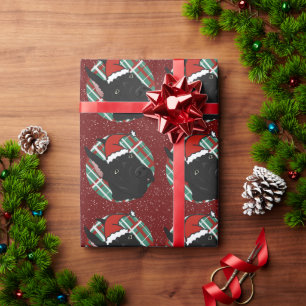 Papier Cadeau Noir Grand Dane Noël