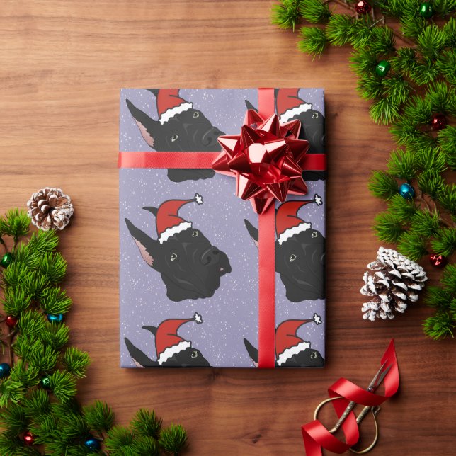 Papier Cadeau Noir Grand Dane Noël (Cadeau de vacances)