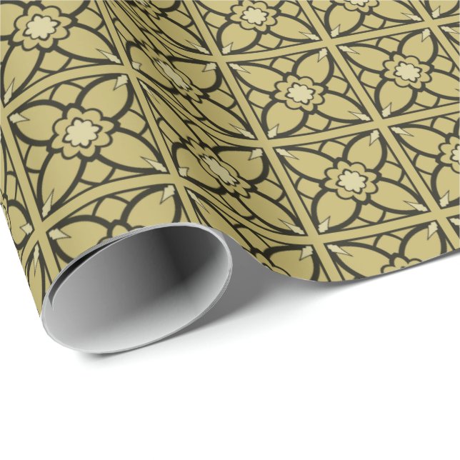 Papier Cadeau Noir 'N' Or (Coin rond)