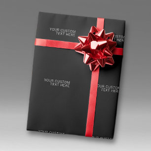 Papier Cadeau Nom blanc moderne ou autre texte en noir