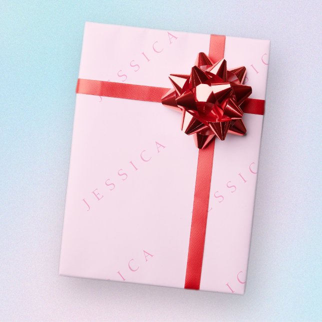Papier Cadeau Nom classique (ou mot) rose (Créateur téléchargé)