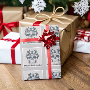 Papier Cadeau Nom Cool Skull Joyeux Noël