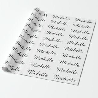 Papier Cadeau Nom de calligraphie Créatif Branché Blanc