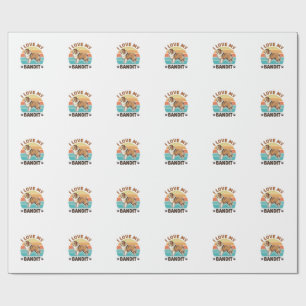 Papier Cadeau Nom de chien personnalisé Design Rétro Coucher de 