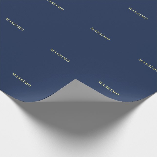 Papier Cadeau Nom de couleur bleu professionnel classique minima (Coin)