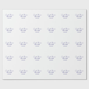 Papier Cadeau nom de date de douche de couple violet tendance si