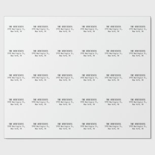 Papier Cadeau Nom de famille Moderne Simple Professionnel Noir B