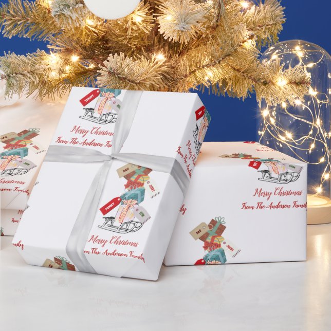 Papier Cadeau Nom de famille Winter Wonderland (Vacances)