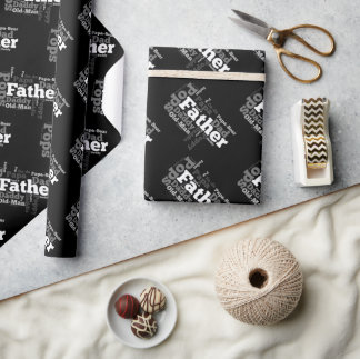 Papier Cadeau Nom de la Fête des pères papa Collage