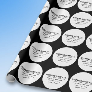 Papier Cadeau Nom de l'entreprise & Slogan/autre texte Noir &