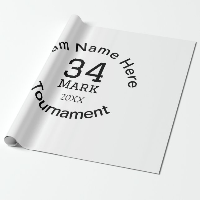Papier Cadeau Nom de l'équipe ici ajouter nom tournoi année text (Déroulé)