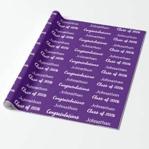 Papier Cadeau Nom du diplômé Félicitations de la promotion 2026 
