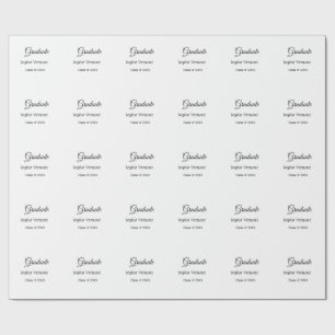 Papier Cadeau nom du diplômé promotion 20XX félicitations simple