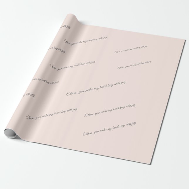 Papier Cadeau Nom et devis d'amour personnalisables (Déroulé)