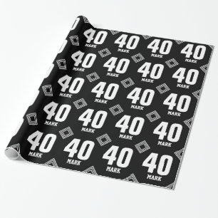 Papier Cadeau Nom fait sur commande B01 de quarantième