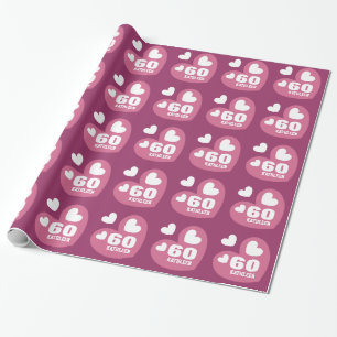 Papier Cadeau Nom fait sur commande V02B anniversaire blanc rose