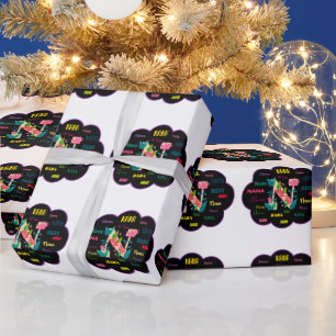 Papier Cadeau Nom floral Nana