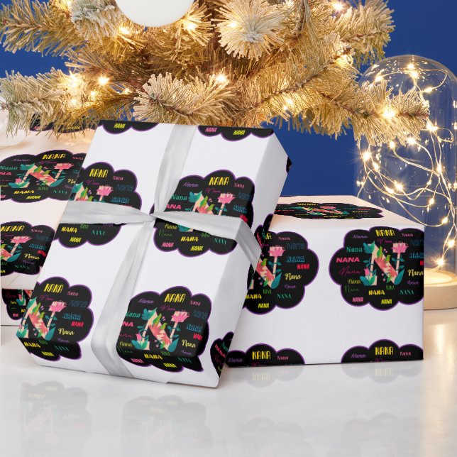 Papier Cadeau Nom floral Nana (Vacances)