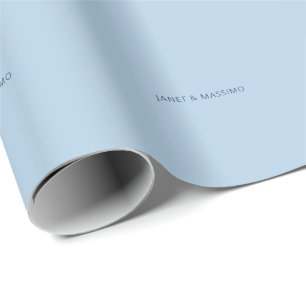 Papier Cadeau Nom minimaliste personnalisé bleu pastel personnal