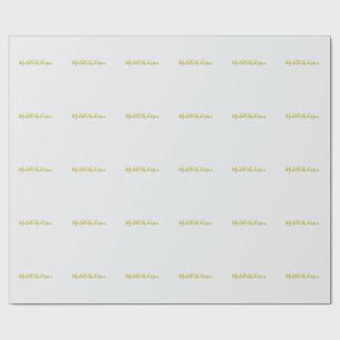Papier Cadeau Nom Moderne Minimaliste De Couleur Or Manuscrite