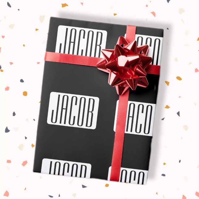 Papier Cadeau Nom moderne ou nom de marque modifiable pour l'ent (Créateur téléchargé)